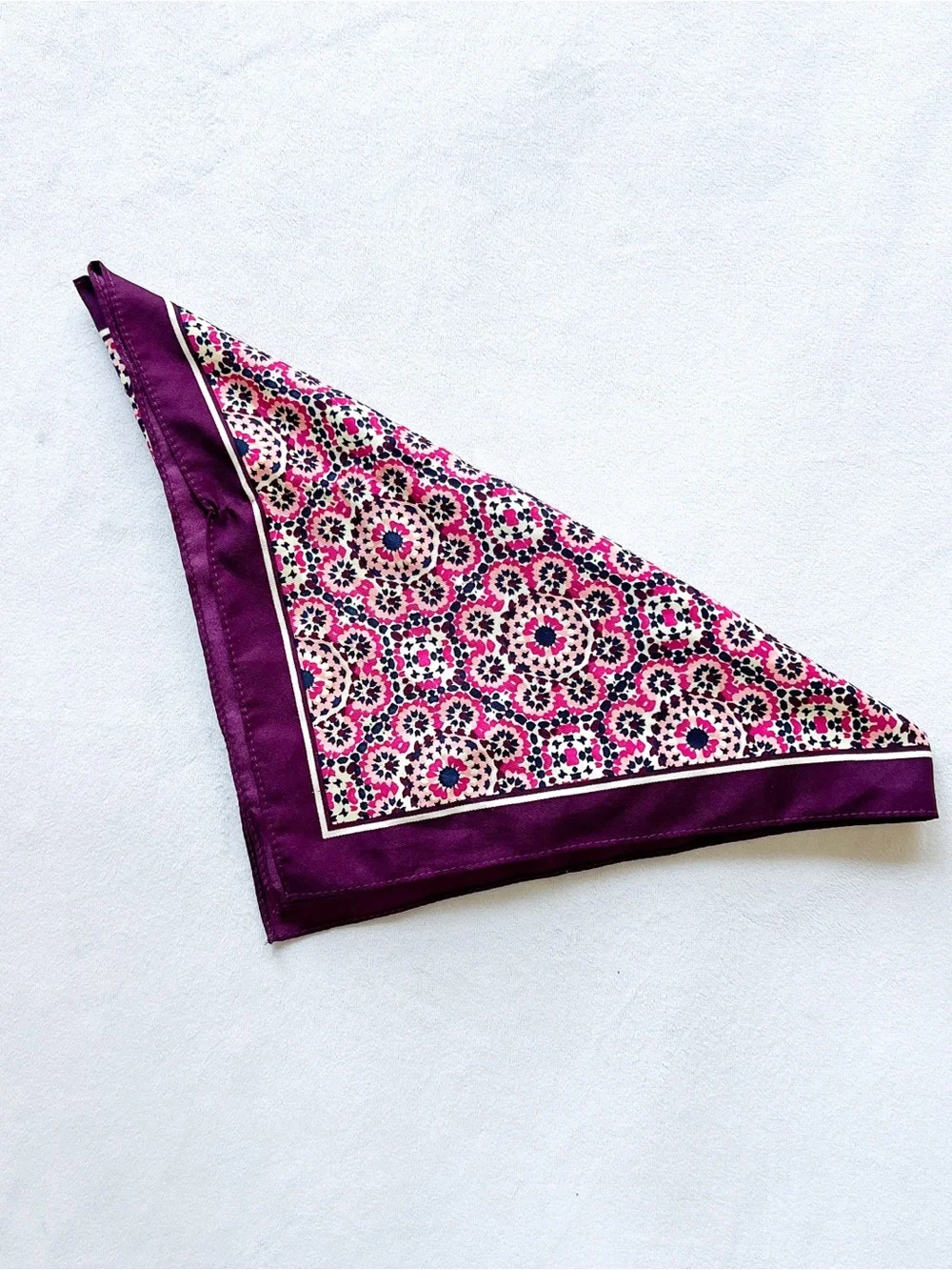 J. Crew Purple and Pink Floral Square Scarf